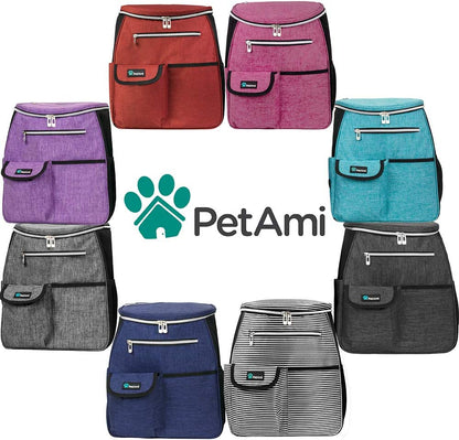 Dog Travel Backpack 27L Airline Approved Pet Supplies Bag, Teal Blue