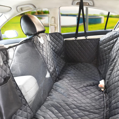 Dog Car Seat Cover for Back Seat, 100% Waterproof Back Seat Pet Cover for Dogs with Mesh Window, Scratch Prevent Antinslip Dog Hammock for Car