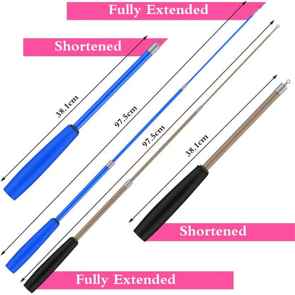 Cat Feather Toys, 13PCS Replacement Teaser with Bell Refills and 2PCS Retractable Cat Wand Toy , Interactive Cat Wand for Kitten Cat Having Fun Playing
